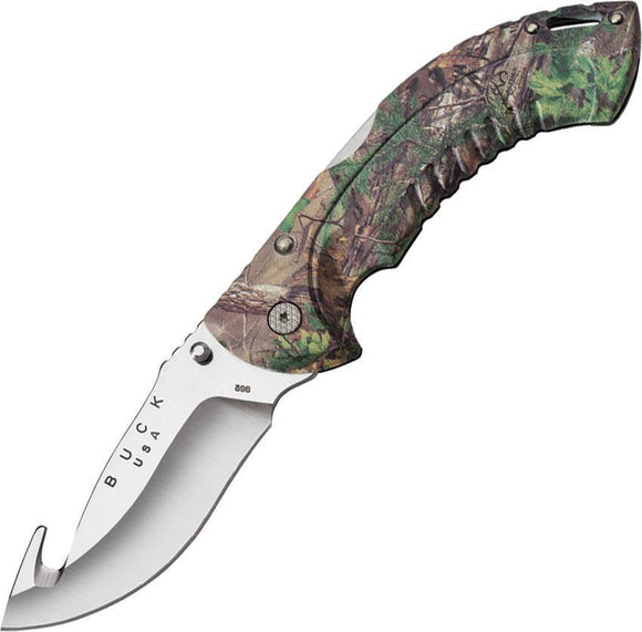 BUCK Omni Hunter 12Pt RealTree Xtra Camo Lockback Folding Guthook Knife