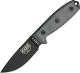 ESEE 8.25" Model 3 Standard Fixed Blade Black Linen Micarta Handle Knife