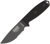 ESEE Model 3 Part Serrated Tactical Fixed Blade Black Knife