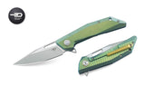 Bestech Knives Shrapnel Framelock Green Titanium S35VN Folding Knife T1802B