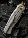 We Knife Co Ltd Gava Framelock Titanium Stonewashed CPM-20CV Folding Knife 2006a