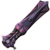 Rike Knife Amulet M390 Black And Purple Folding Knife AMULETbp