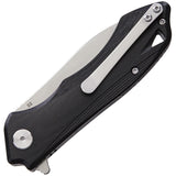 Bestech Knives Beluga Black G10 D2 Steel Stonewash Drop Pt Folding Knife G11D2