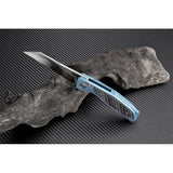 Artisan Falcon Framelock Blue Titanium Carbon Fiber S35VN Steel Knife 1809GBUS