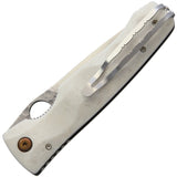 Mcusta White Sculpted G10 Folding SPG2 Powder Steel Pocket Knife 126G