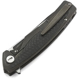 Bestech Knives Predator Framelock Black Titanium Carbon Fiber SW Knife 1706C