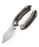 Bestech Kasta Framelock Bronze Titanium M390 Folding Knife 1909d