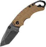 Kershaw Shuffle II 2 Folding Desert Tan Tanto Blackwash Knife  - 8750TTANBW