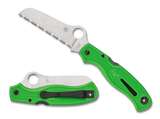 Spyderco Atlantic Salt Green Lockback LC200N SerratedFolding Knife 89fsgr