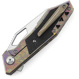 Bestech Knives Fractal Framelock Anodized Titanium Folding S35VN Knife 1907C