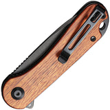 Civivi Elementum Wood Handle Black Blade Folding Knife 907u