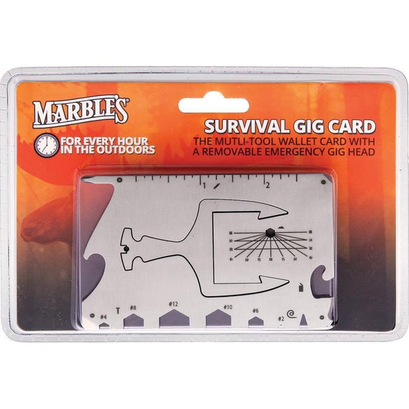 Marbles Survival Gig Card Multi Tool Stainless Range Finder Screwdriver