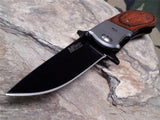 MTech 4" Wood Folding Pocket Knife Straight Edge - 409