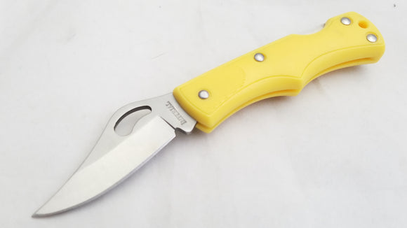 Imperial Schrade Yellow Folding Blade Lockback Pocket Knife 42y