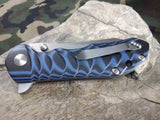 Kizer Sovereign Knife VG10 Plain Edge Black and Blue G-10 Handle - v4423a2
