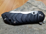 Kizer Sovereign 8" Folding Black Flipper Knife VG-10 Stonewash Blade - v4423a1