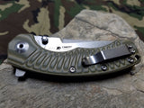 Kizer Tigon 8.5" Folding Knife Pocket Green G10 Tactical S35VN w/ Pouch - 4450A2