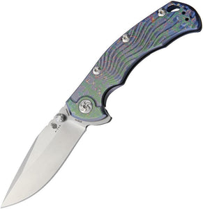 Kizer River Cat Blue Spectrum Folding Knife Pocket WAVE SW S35VN Drop Pt