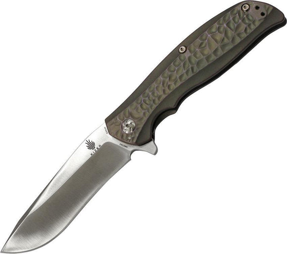 Kizer Rattler Framelock Green Titanium S35VN Stainless Folding Knife