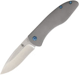 KIZER Velox 2 Flipper Gray Titanium Drop Pt S35VN Folding Pocket Knife