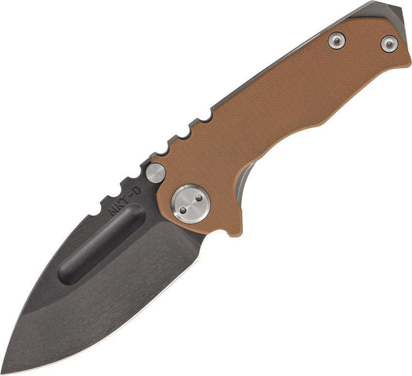 Medford Micro Praetorian G/T D2 Steel Drop Pt Coyote Tan G10 Folding Knife