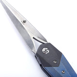 Kizer Soze Blue Titanium & Black Carbonfiber S35VN Blade Folding Knife 4513a1