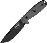 ESEE 9" Model 4 Plain Edge Fixed Clip Blade Black Handle Knife