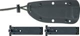 ESEE Model 4 Part Serrated Fixed Clip Blade Black Handle Knife Sheath