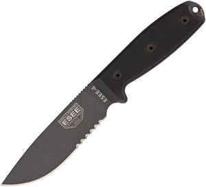 ESEE Model 4 Serrated Tactical Fixed Blade Removable Handle Knife