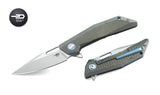 Bestech Knives Shrapnel Framelock Gray Titanium S35VN Folding Knife T1802A