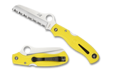 Spyderco Atlantic Salt Lockback Folding Serrated Blade Yellow Handle Knife 89SYL