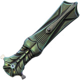 Rike Amulet M390 Black And Green Folding Knife AMULETBGR