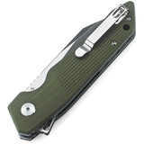 Bestech Knives Barracuda Linerlock Green G10 Black D2 Steel Folding Knife G15B2