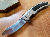 Elk Ridge Pakkawood Black Handle Camping Hunting Rescue Pocket Knife - a014bw