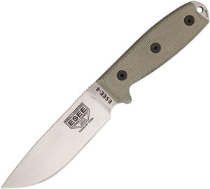 ESEE 9" Model 4 Stainless Fixed Drop Pt Blade Green Handle Knife