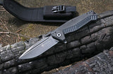 Steel Will Bruiser 500 Linerlock Black G10 Handle Folding Steel Blade Knife w/ Sheath
