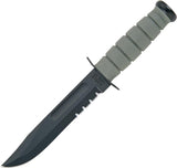 Ka-Bar Fighting Knife 1095 High Carbon Steel Green Handle Black Fixed Blade
