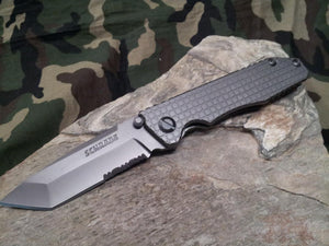 Schrade Framelock Combo Tanto Titanium 4 5/8 Knife - 308S