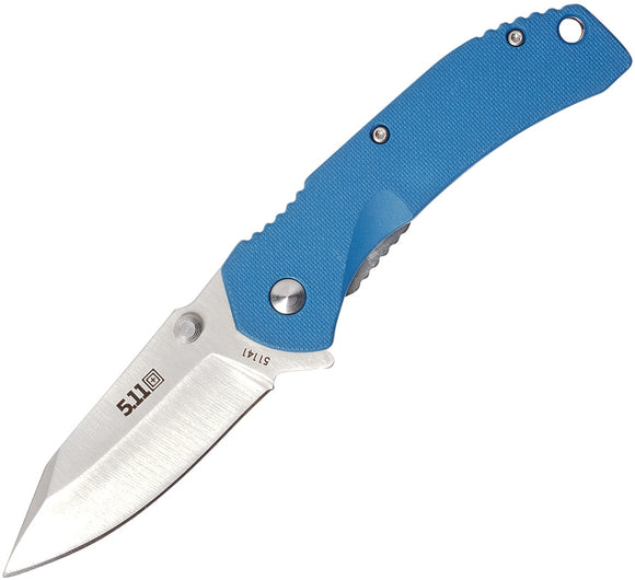 5.11 Tactical Inceptor Curia Framelock Folding Blue FRN Handle with Stainless Back Knife