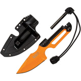5.11 Tactical EDC Orange Fixed Blade Knife w/ Sheath & Ferro Rod 51145