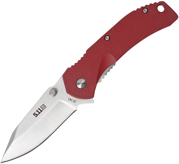 5.11 Tactical Inceptor Curia Framelock Folding Blade Red FRN Handle with Stainless Back Knife