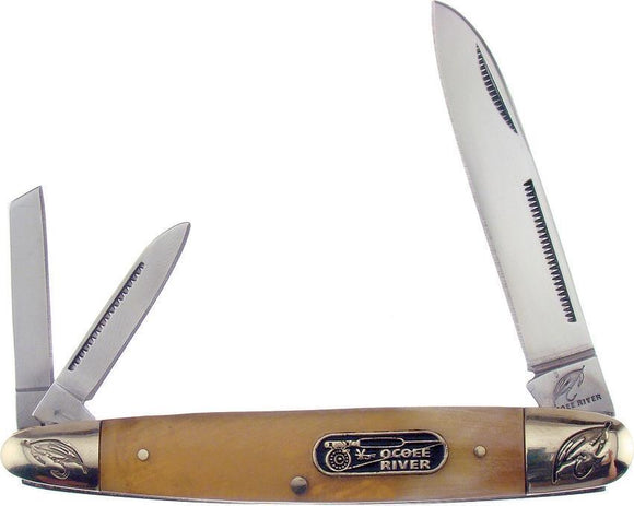 Frost Ocoee River Whittler Ox Horn Handle Stainless Folding Blade Knife