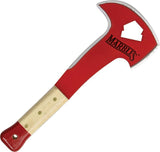Marbles Firemans Survival Axe Red Carbon Steel w/ Hydrant & Tank Opener
