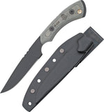TOPS Skinat Fixed Carbon Steel Blade Black Micarta Handle Knife + Sheath