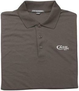 Case Cutlery XX Logo Polo Gray Three Buttonned Collared Short SleeveShirt