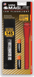 MagLite Mini 2AA Cell Battery Red Aluminum LED Flashlight + Belt Holster