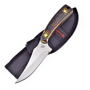 Frost Stainless Skinner Stainless Fixed Blade Stag Bone Resin Handle Knife