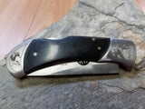 Elk Ridge Bear Folding Pocket Knife Wildlife Black Wood - 539br