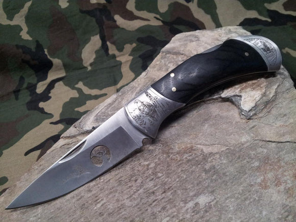 Elk Ridge Eagle Folding Pocket Knife W/ Black Pakkawood Handle - 539E