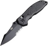 Heckler & Koch Exemplar Pivot Lock Folding Serrated Blade Black Knife